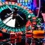 Casino set with Roulette, cards, dice and chips
